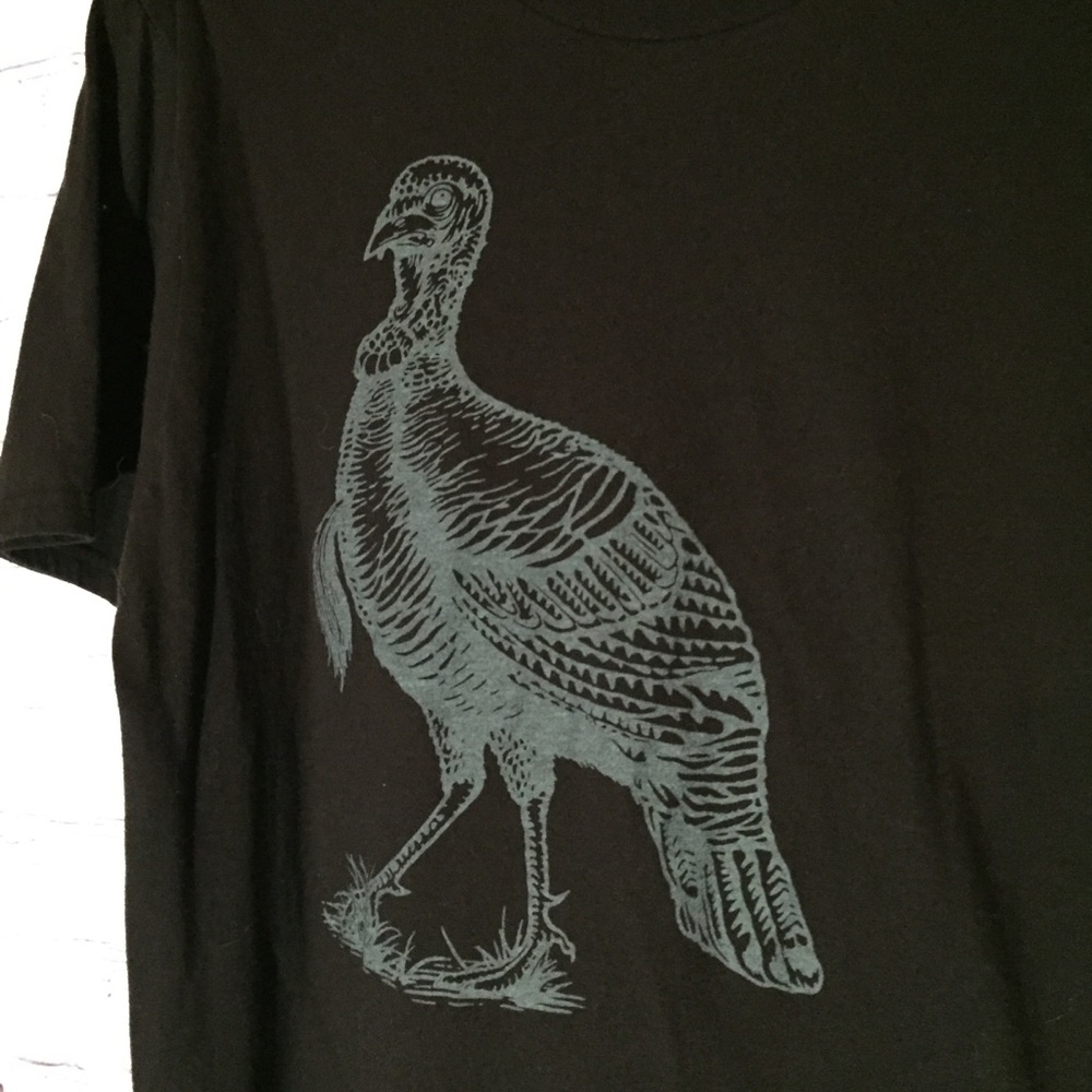 Wild Turkey Black T-shirt green turkey OS